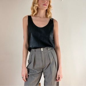 Vintage 90s Y2K Black Leather Tank Top